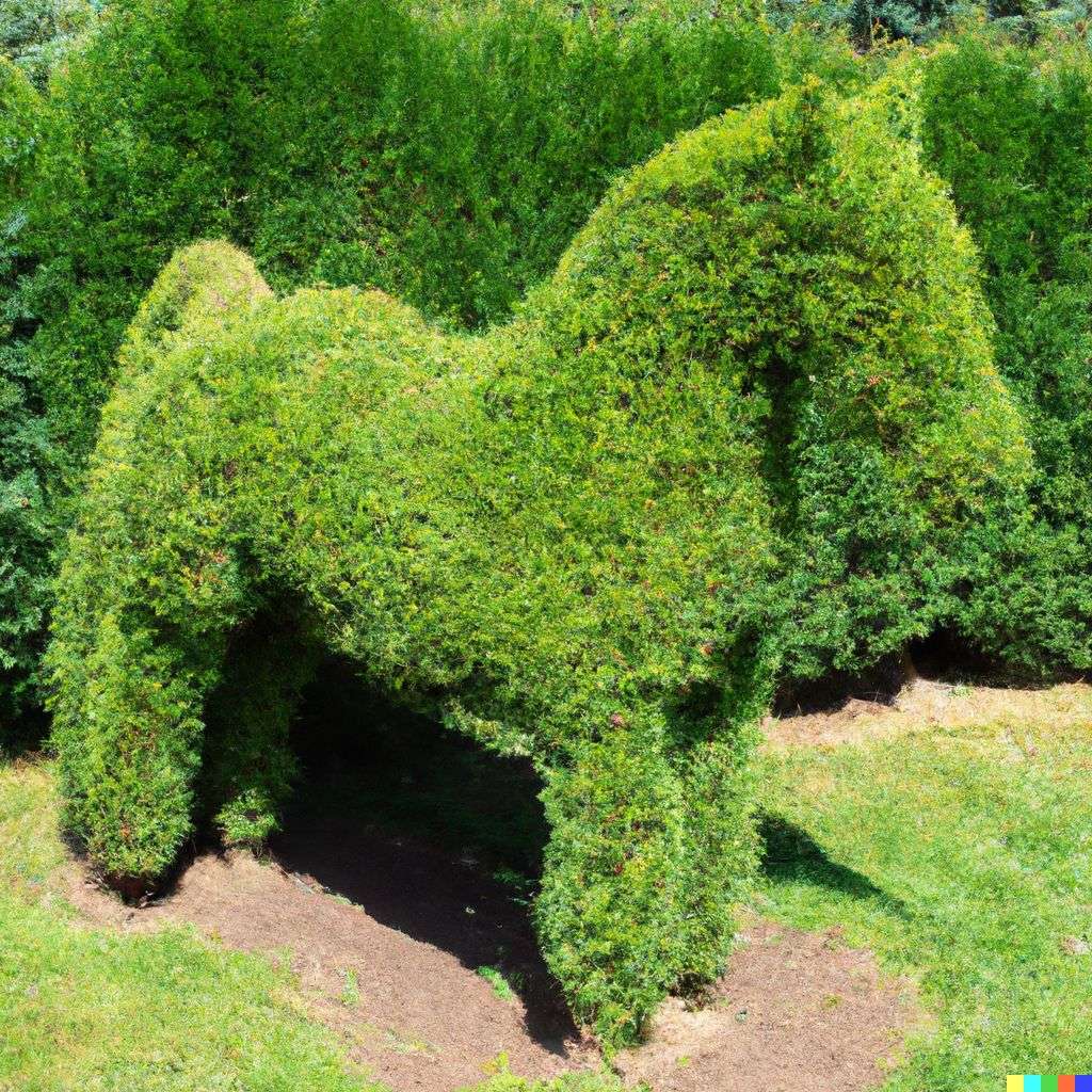 topiary in the shape of a horse